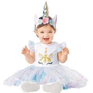 Unicorn Infant 6-12M Dress & Headband Halloween Costume Dress Up New